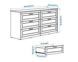 Изображение товара Комод Сонгесанд 14 white ИКЕА (IKEA) на сайте adeta.ru